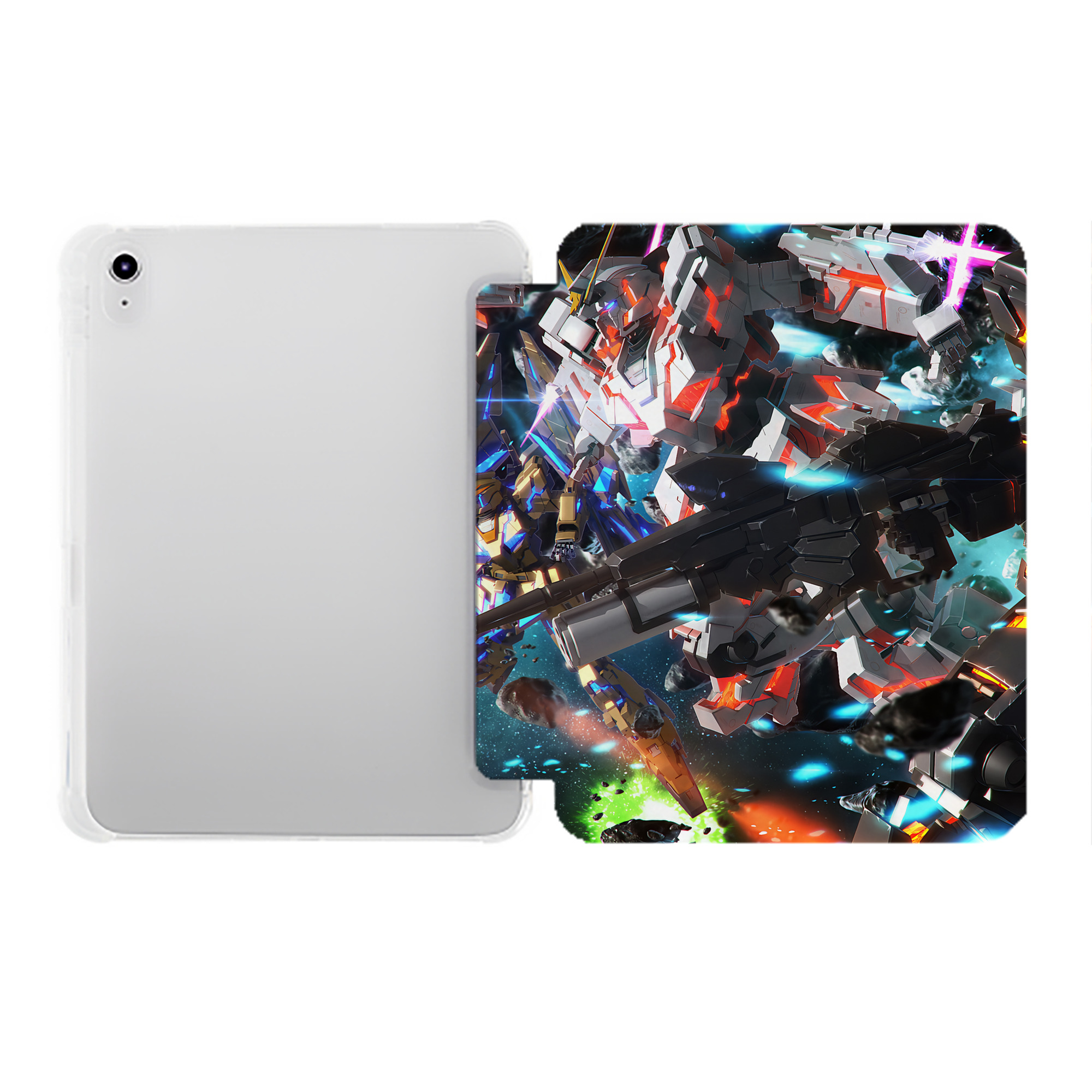 （画像用） 機動戦士ガンダム Mobile Suit Gundam IPad ケース ペン収納付き 三つ折りスタンド PUレザー×シリコン 対応機種9.5/10.5/10.9インチ